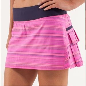 Lululemon pace setter stripe skirt size 4 regular pow pink / deep indigo